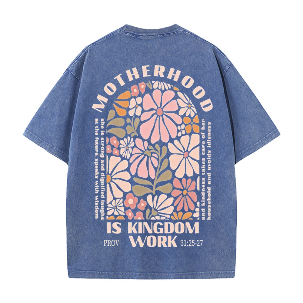 Christianartworkshop King Of Glory Unisex Washed T-Shirt - Blue - 5XL - image 18