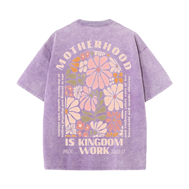 Christianartworkshop King Of Glory Unisex Washed T-Shirt - Purple - 5XL - image 4