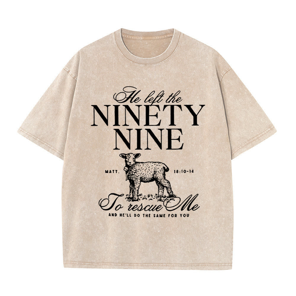 Christianartworkshop He Left The 99 To Rescues Me Unisex Washed T-Shirt - Apricot - 5XL - image 6
