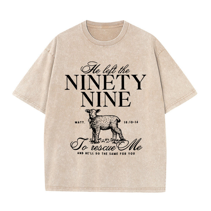 Christianartworkshop He Left The 99 To Rescues Me Unisex Washed T-Shirt - Apricot - 5XL - image 6