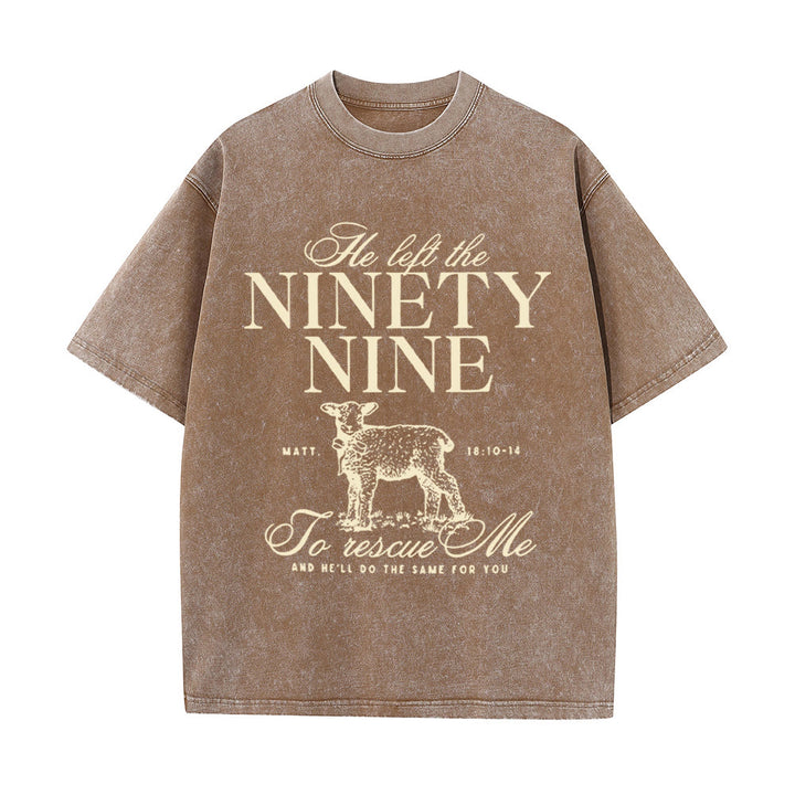 Christianartworkshop He Left The 99 To Rescues Me Unisex Washed T-Shirt - Coffee - 5XL - image 9