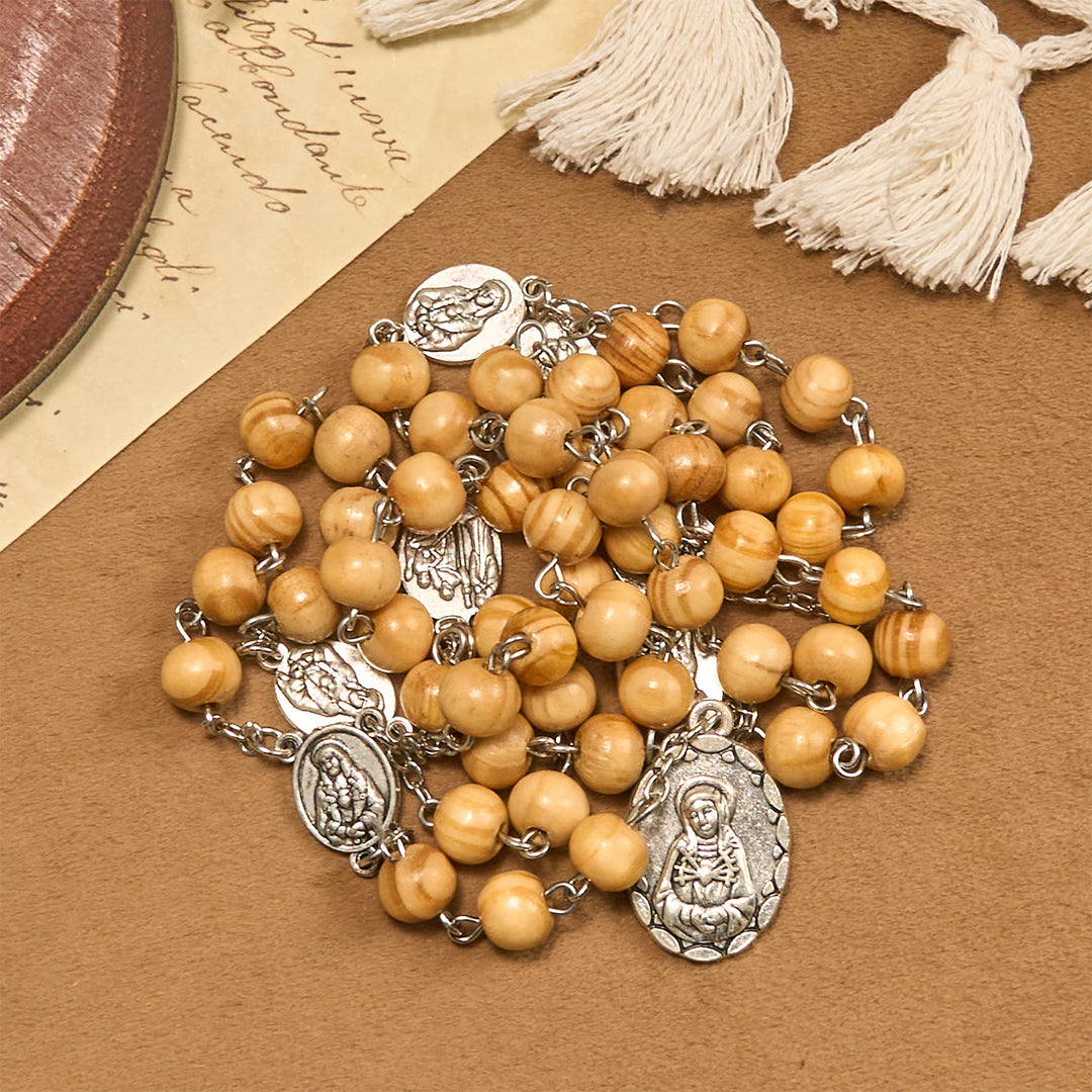 Christianartworkshop Olive Wood Rosary Featuring Our Lady Medal: Divine Devotion in Every Bead - image 6