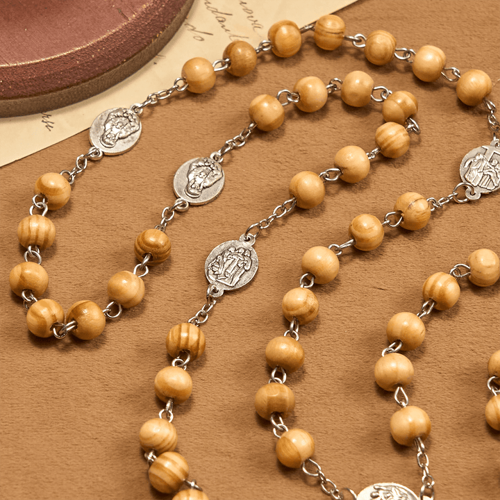 Christianartworkshop Olive Wood Rosary Featuring Our Lady Medal: Divine Devotion in Every Bead - image 5