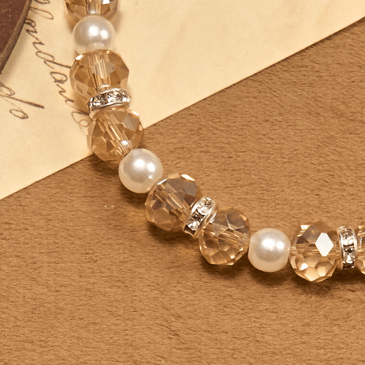 FREE Today: Modern Clear Crystal Stretch Braceletwith Crucifix & Miraculous Medal: Contemporary Faith Statement