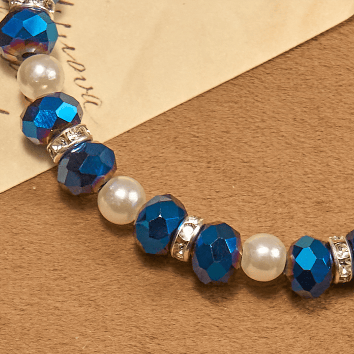 FREE Today: Modern Clear Crystal Stretch Braceletwith Crucifix & Miraculous Medal: Contemporary Faith Statement