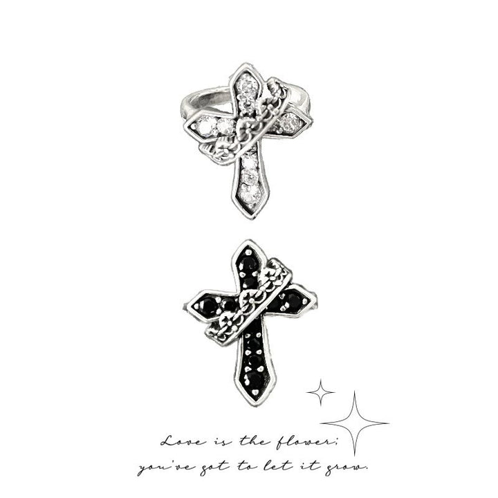 Christianartworkshop 2colors Modern Ring with Cross & Regal Crown: Bold Fusion of Faith and Royalty - image 9