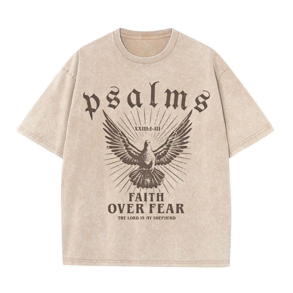 Christianartworkshop Faith Over Fear Christian Unisex Washed T-Shirt - Apricot - 5XL - image 6