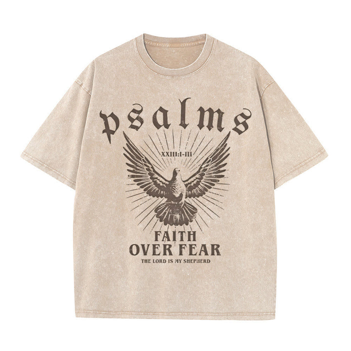 Christianartworkshop Faith Over Fear Christian Unisex Washed T-Shirt - Apricot - 5XL - image 6
