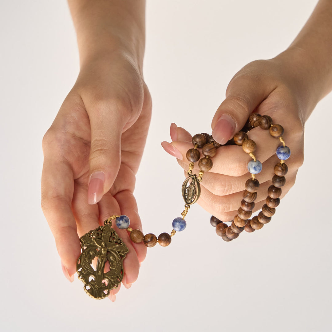 FREE Today: Virgin Mary & Crucifix of Wooden and Ceramics Beads Blessed Devotion Rosary - image 6