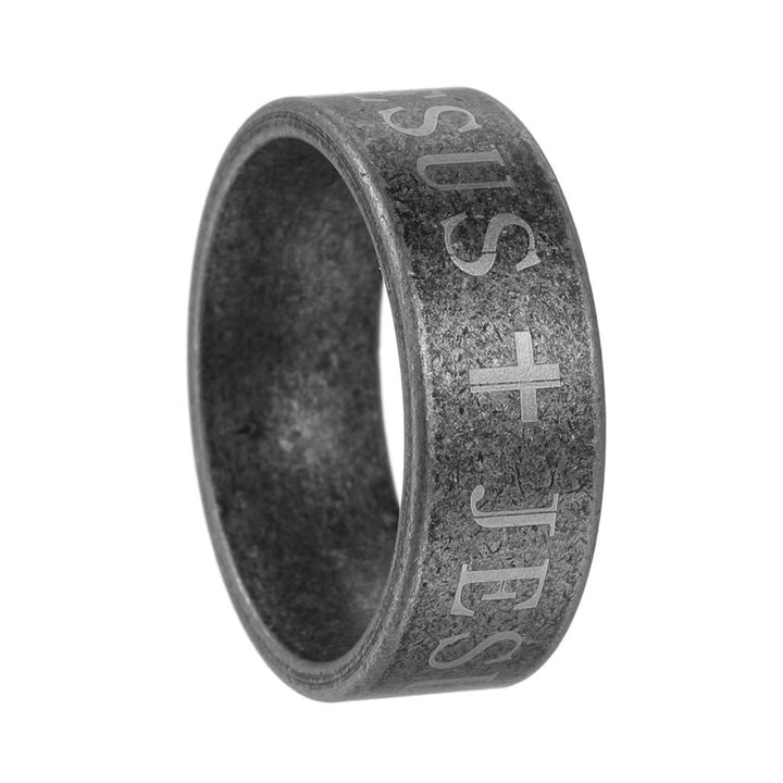 FREE Today: Minimalist Retro Silver Jesus & Cross Ring : Subtle Symbol of Faith