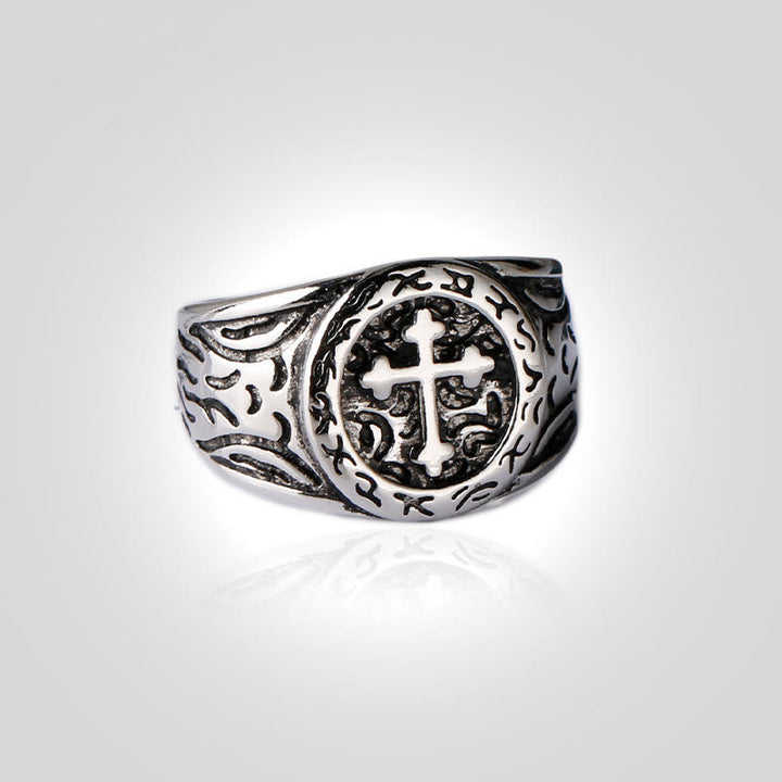 Christianartworkshop Classic 925 Silver Cross Ring with Ornate Patterns: Handmade Relic of Faith - image 6