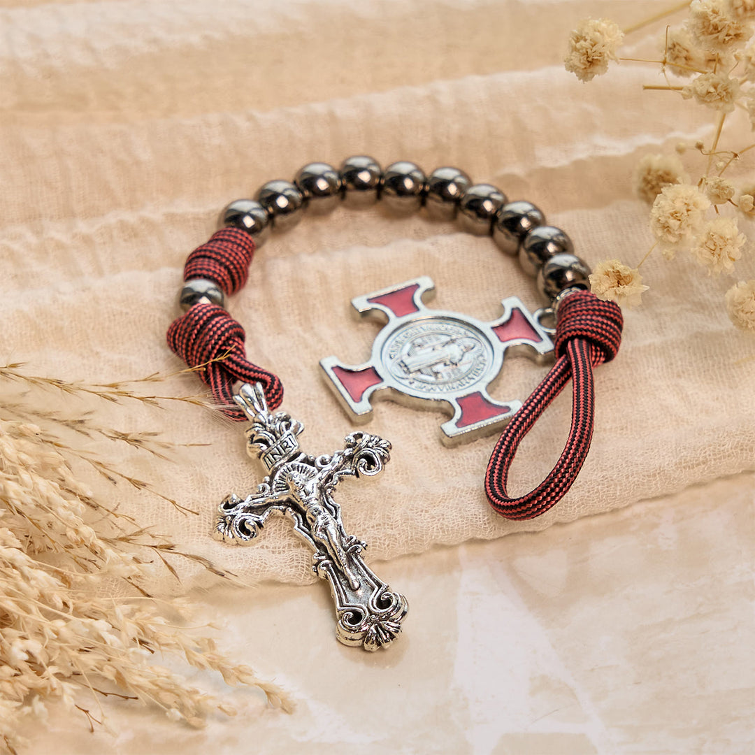 FREE Today: All-Place Portable Paracord Pocket Rosary with Crucifix & St. Benedict: Faith for Every Spot