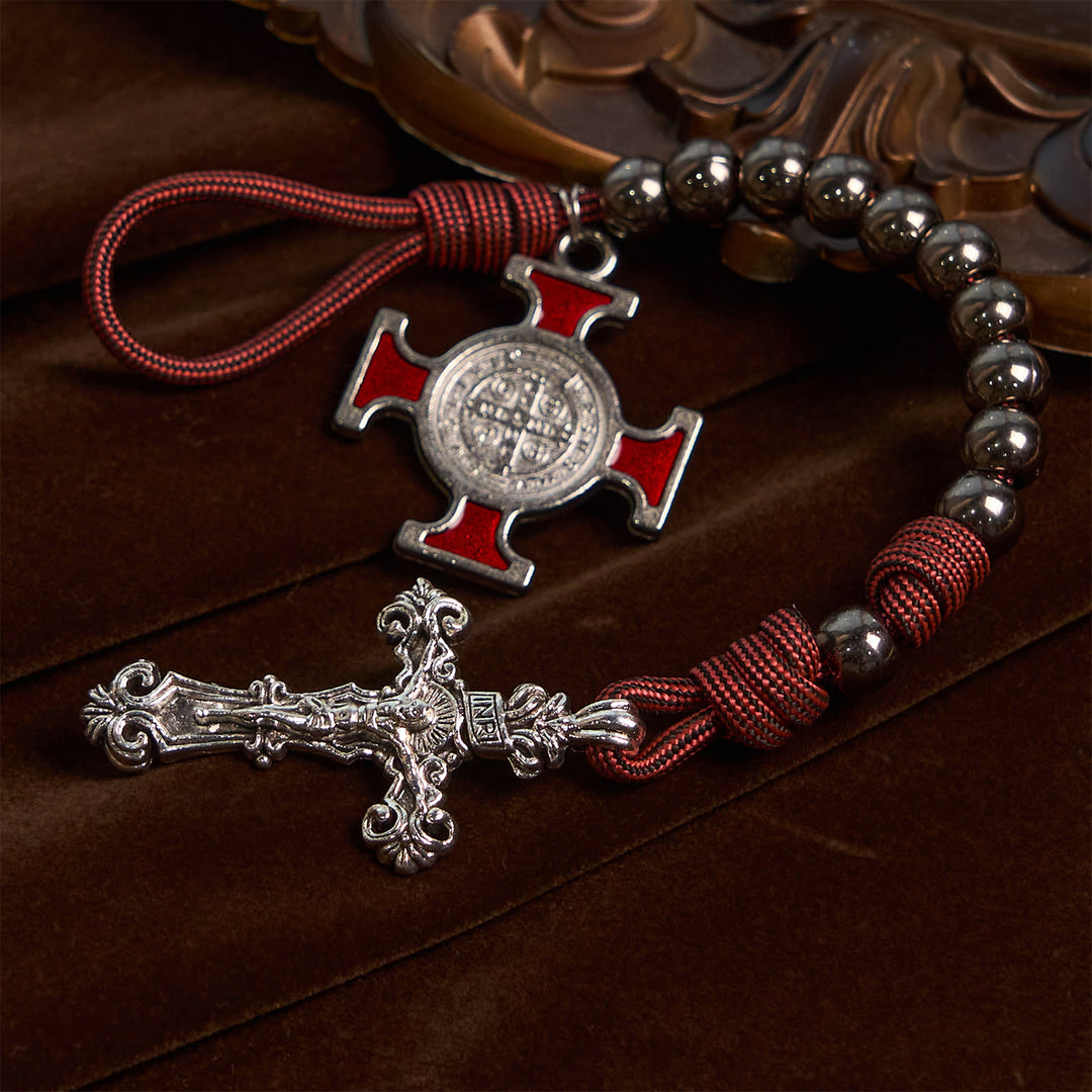 FREE Today: All-Place Portable Paracord Pocket Rosary with Crucifix & St. Benedict: Faith for Every Spot