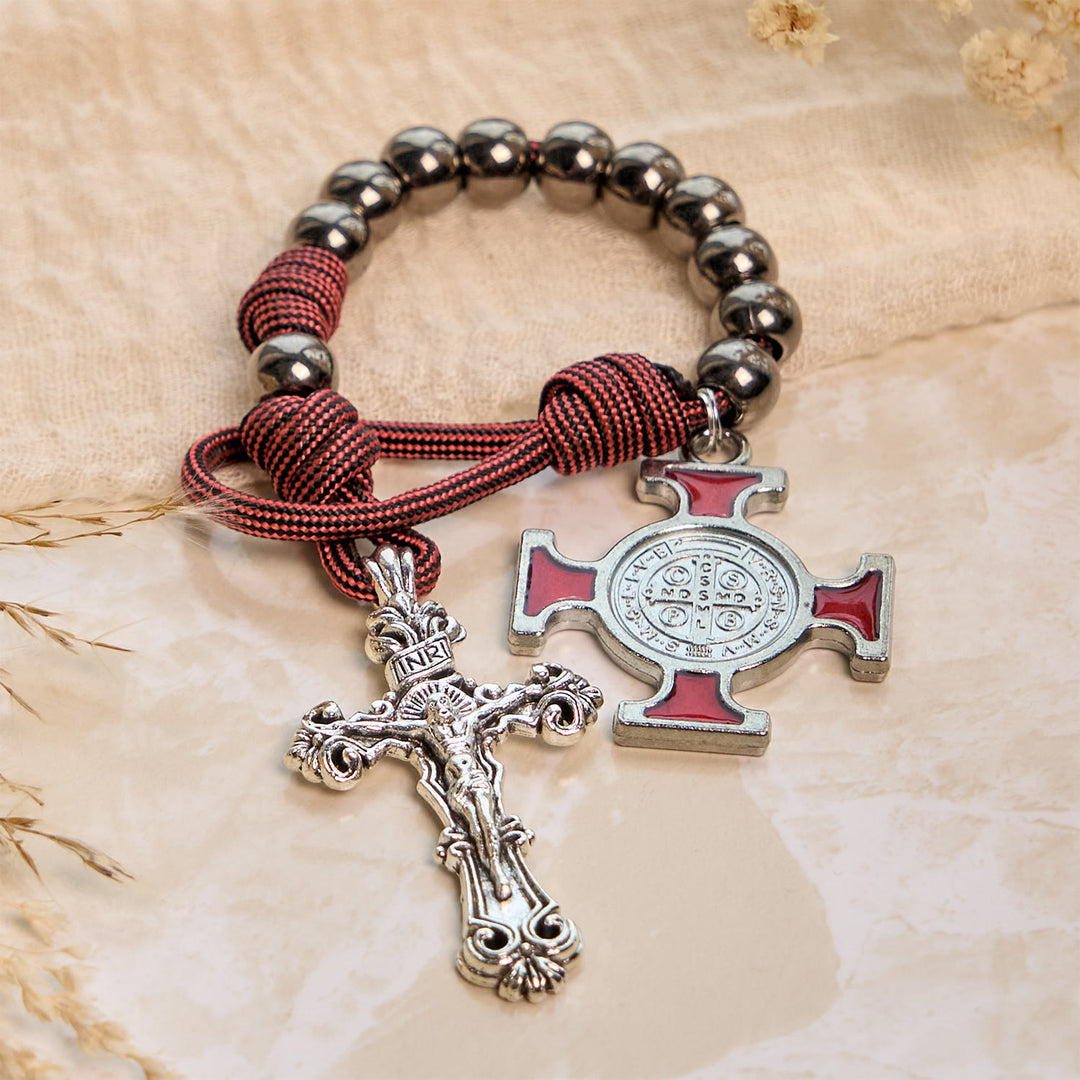 FREE Today: All-Place Portable Paracord Pocket Rosary with Crucifix & St. Benedict: Faith for Every Spot