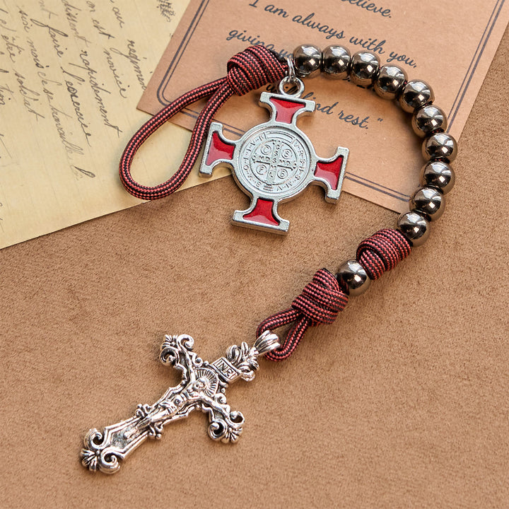 FREE Today: All-Place Portable Paracord Pocket Rosary with Crucifix & St. Benedict: Faith for Every Spot