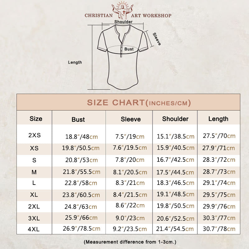 Christianartworkshop Men's Hand of Jesus Pray Print Henley Neck T-Shirt - image 2