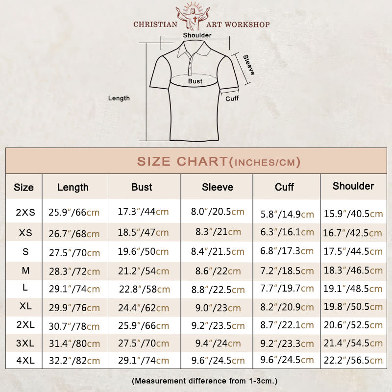 Christianartworkshop Men's Jesus Cross Polo Shirt