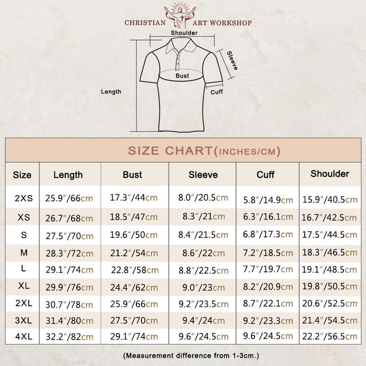 Christianartworkshop Men's Jesus Cross Polo Shirt