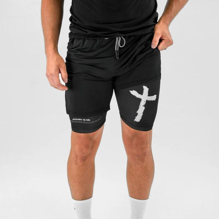 Christianartworkshop John 3:16 Cross Performance Shorts - image 8