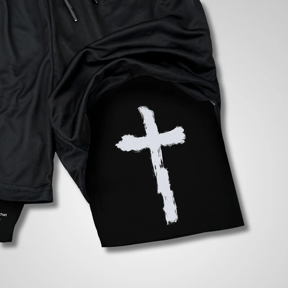 Christianartworkshop John 3:16 Cross Performance Shorts - image 2
