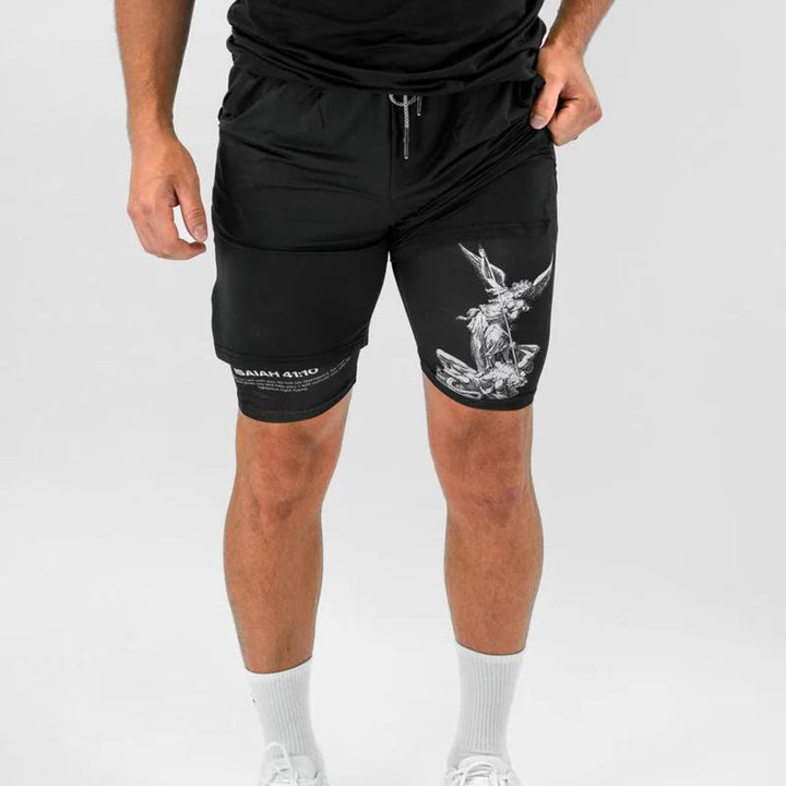 Christianartworkshop Isaiah 41:10 Angel & Devil Performance Shorts - image 4