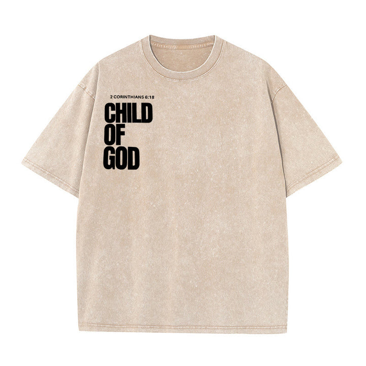 Christianartworkshop Minimalist Child of God Unisex Washed T-Shirt: Bold Faith in Clean Design - image 15