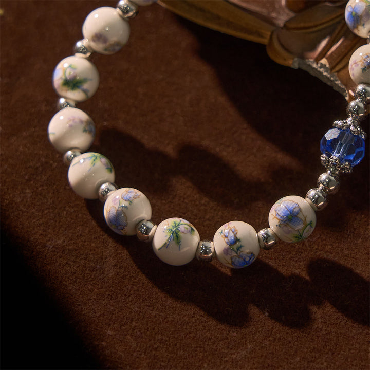 FREE Today: Multi-color Floral Ceramic Stretch Bracelet with Miraculous Medal & Crucifix: Subtle Faith Elegance