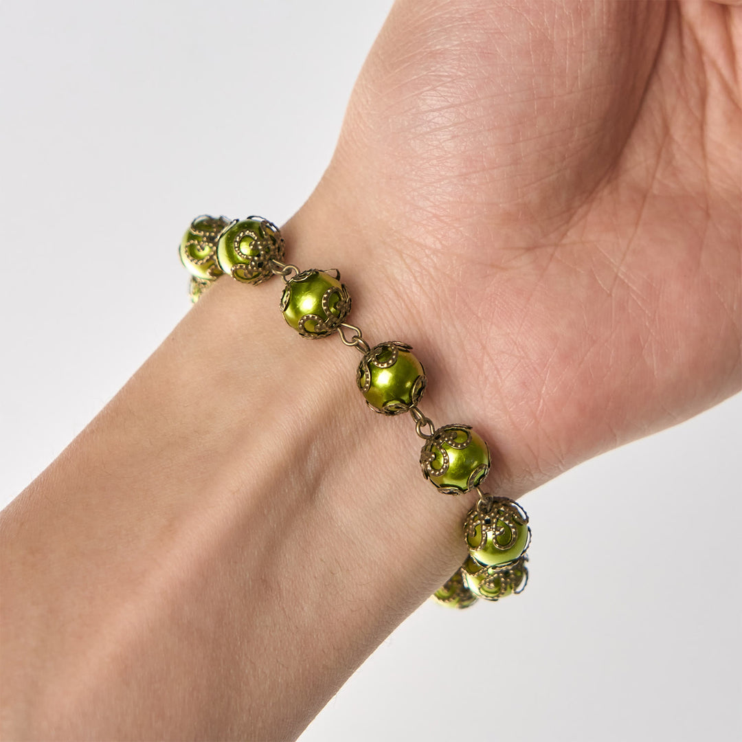 FREE Today: Matte Verdigris Beads with Bronze St. Benedict Medal & Crucifix Bracelet: Find Peace in Subtle Sacredness