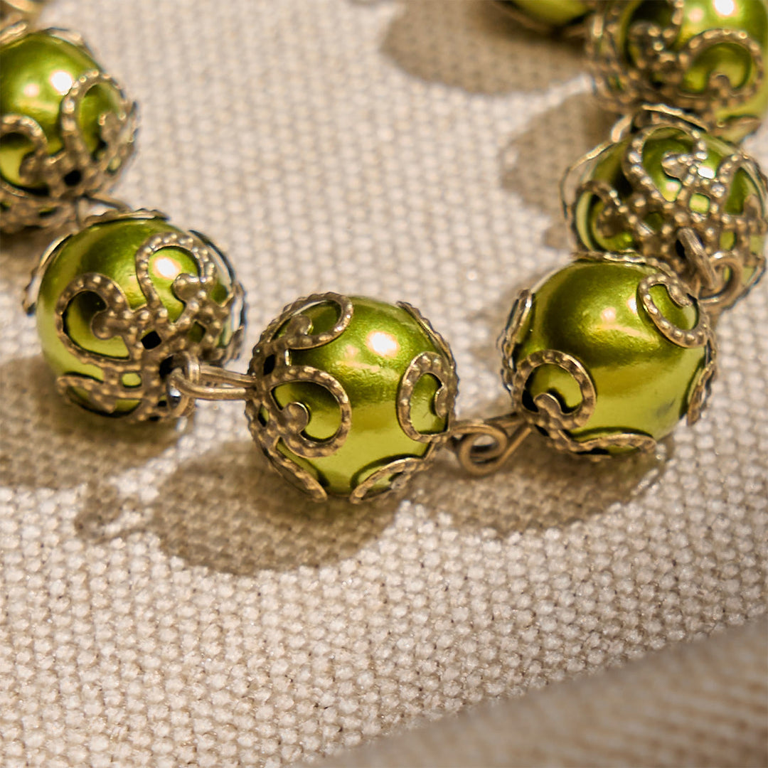 FREE Today: Matte Verdigris Beads with Bronze St. Benedict Medal & Crucifix Bracelet: Find Peace in Subtle Sacredness