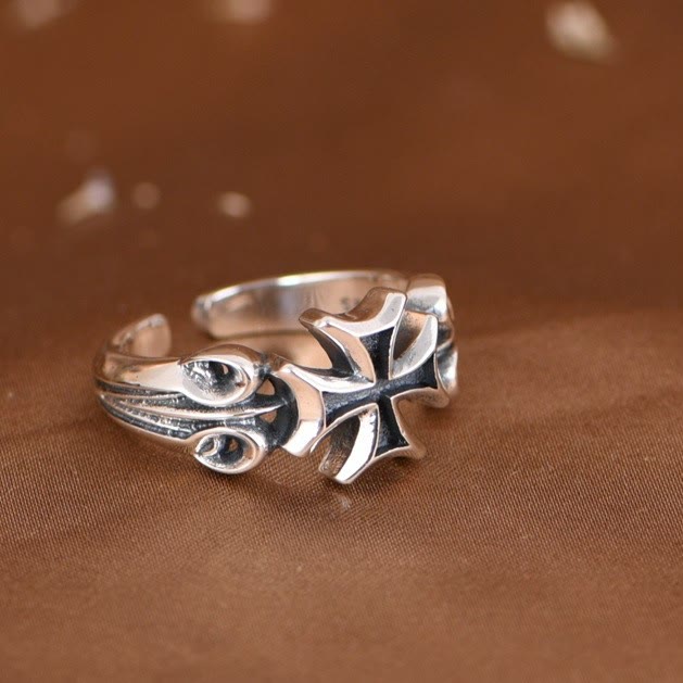 Christianartworkshop Minimalist 925 Silver Adjustable Maltese Cross Band Ring: Precious Heirloom of Faith - image 3
