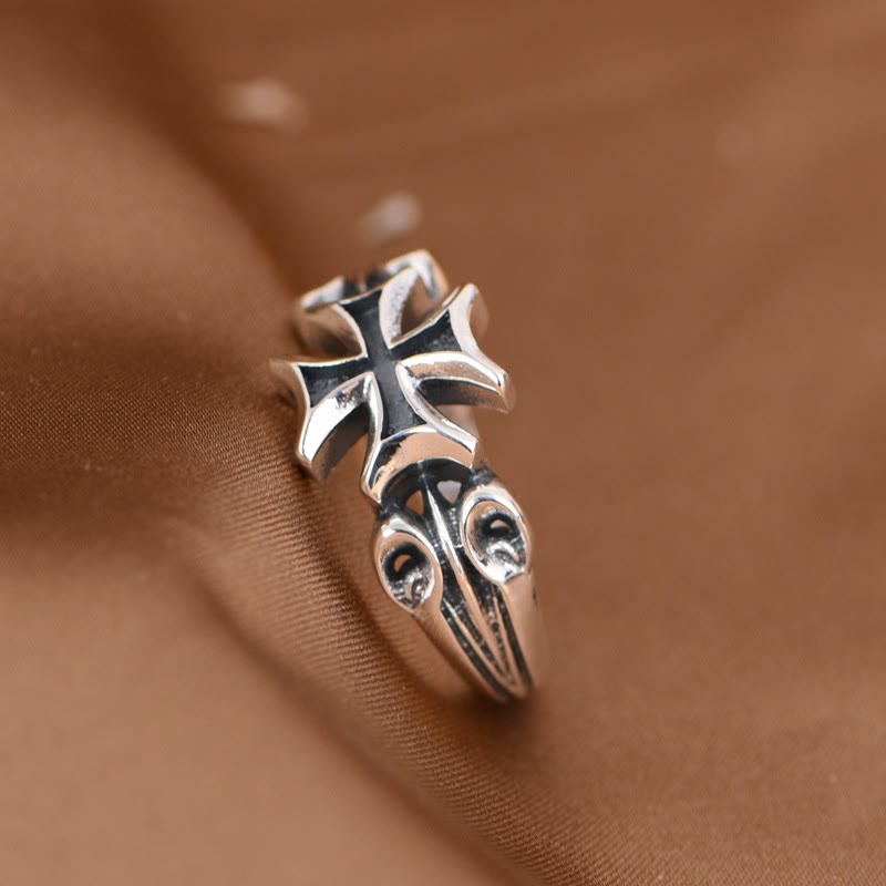 Christianartworkshop Minimalist 925 Silver Adjustable Maltese Cross Band Ring: Precious Heirloom of Faith - image 5
