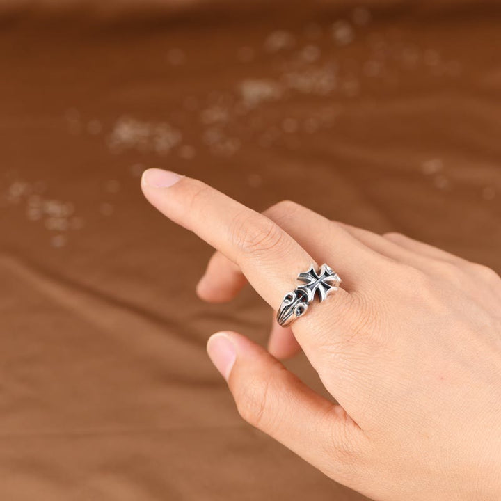 Christianartworkshop Minimalist 925 Silver Adjustable Maltese Cross Band Ring: Precious Heirloom of Faith - image 8