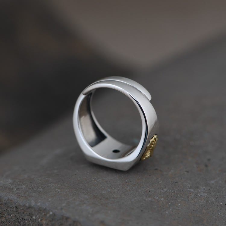 Christianartworkshop Cross and Virgin Mary with White Cubic 925 Sterling Silver Adjustable Vintage Ring - image 6