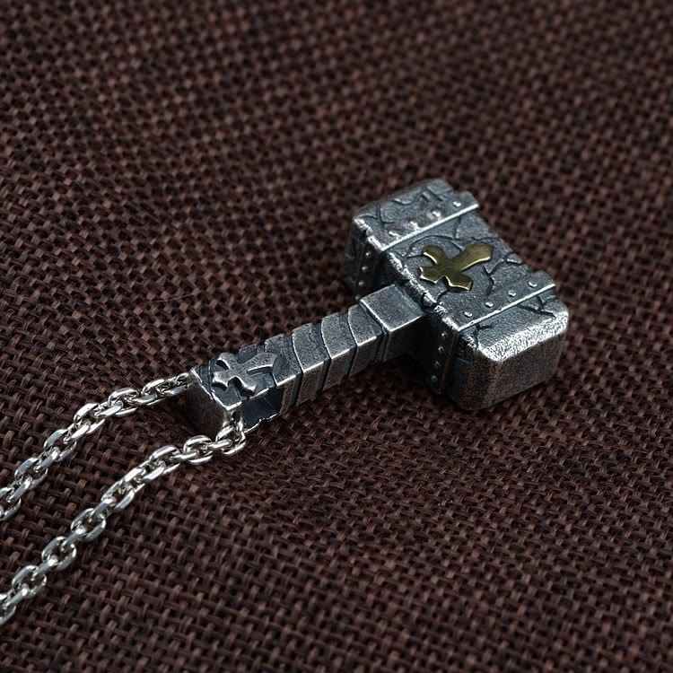 Christianartworkshop Sacred 925 Silver Hammer Cross Necklace: Rugged Faith Symbol with Retro Edge - image 5