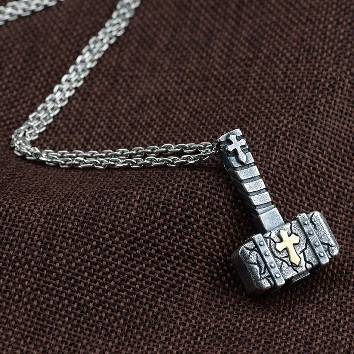 Christianartworkshop Sacred 925 Silver Hammer Cross Necklace: Rugged Faith Symbol with Retro Edge - image 4