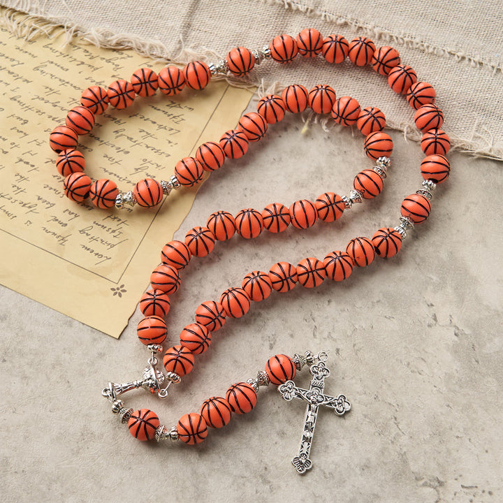 FREE Today: Sports Prayer Basketball Beads Rosary with Silver Holy Chalice & Crucifix - image 3