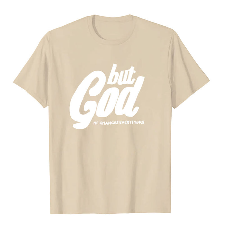 Christianartworkshop But God Hand-Stitched T-shirt - Beige - 2XL - image 8