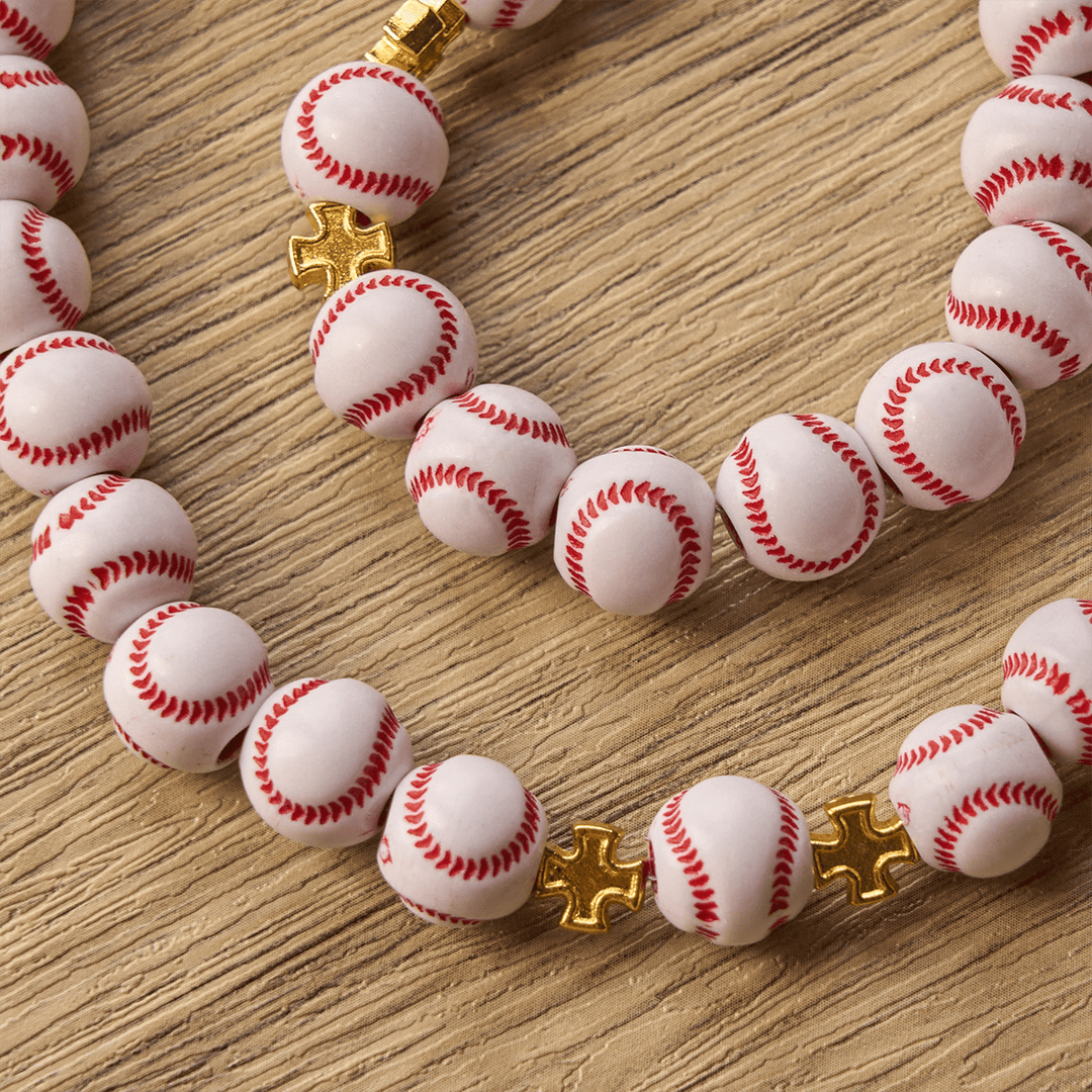 Christianartworkshop Blessed Miniature Baseball Beads Rosary with Golden Holy Chalice & Crucifix: Merge Faith and Sport - image 11