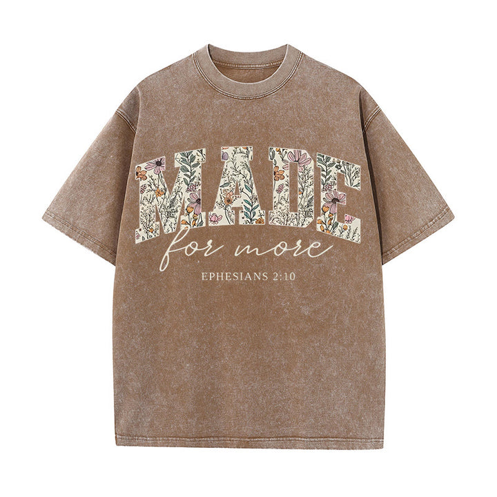 Christianartworkshop Made for More Washed T-Shirt - Brown - 4XL - image 1