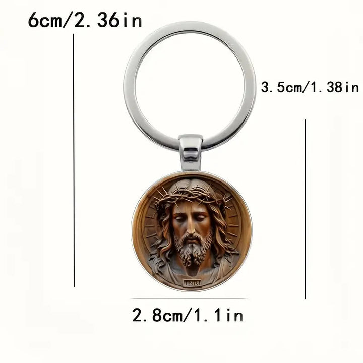 Christianartworkshop Classic Style Divine Jesus with Crown of Thorns Keychain : Timeless Symbol of Spiritual Redemption - image 3