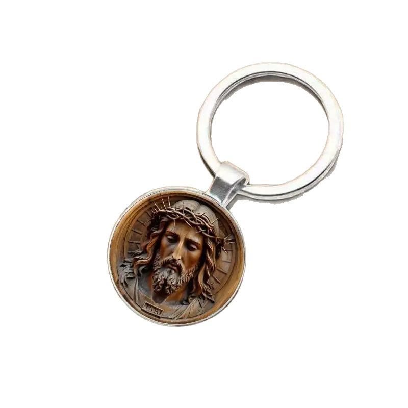 Christianartworkshop Classic Style Divine Jesus with Crown of Thorns Keychain : Timeless Symbol of Spiritual Redemption - image 5