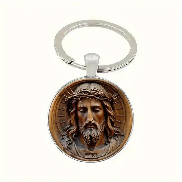 Christianartworkshop Classic Style Divine Jesus with Crown of Thorns Keychain : Timeless Symbol of Spiritual Redemption - image 4