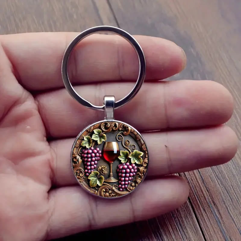 Christianartworkshop Artistic Grape Wine Sacrament Keychain: Storytelling Relic of Sacramental Grace - image 3