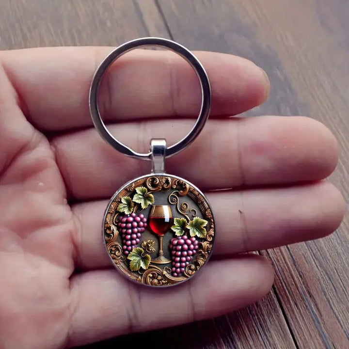 Christianartworkshop Artistic Grape Wine Sacrament Keychain: Storytelling Relic of Sacramental Grace - image 3