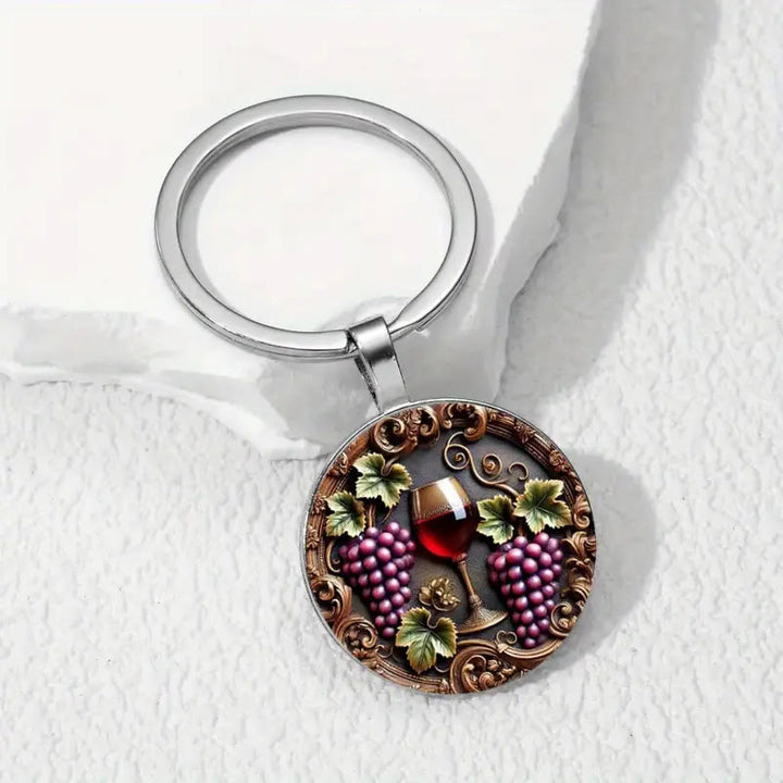 Christianartworkshop Artistic Grape Wine Sacrament Keychain: Storytelling Relic of Sacramental Grace - Sacrament - image 1