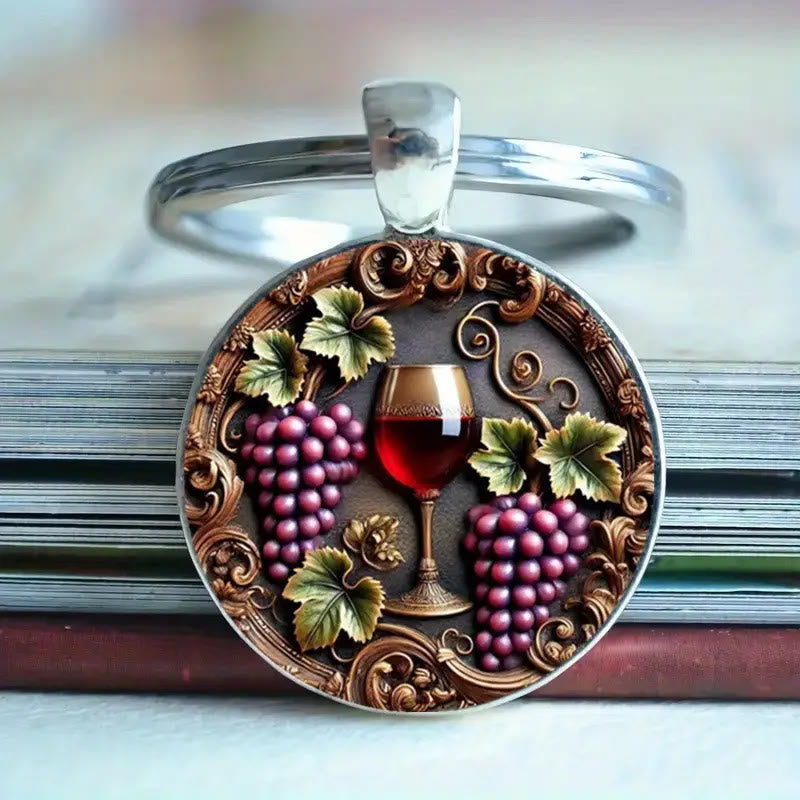 Christianartworkshop Artistic Grape Wine Sacrament Keychain: Storytelling Relic of Sacramental Grace - image 2