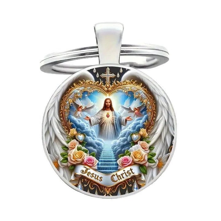 Christianartworkshop Divine Heavenly Realm Jesus Christ Keychain : Token of Faith & Ethereal Craft - image 5