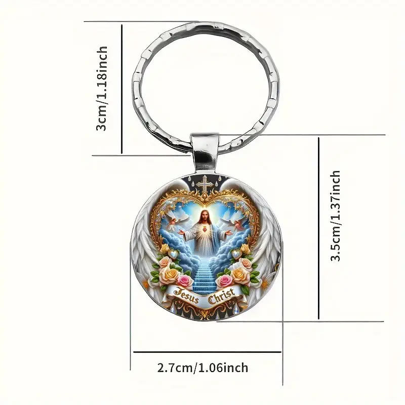 Christianartworkshop Divine Heavenly Realm Jesus Christ Keychain : Token of Faith & Ethereal Craft - image 6
