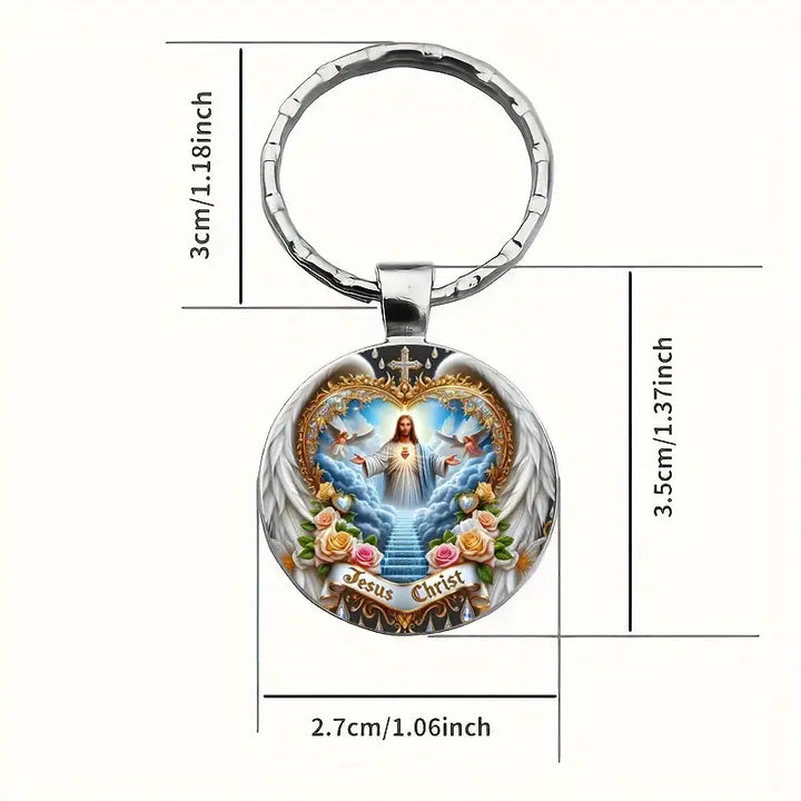 Christianartworkshop Divine Heavenly Realm Jesus Christ Keychain : Token of Faith & Ethereal Craft - image 6