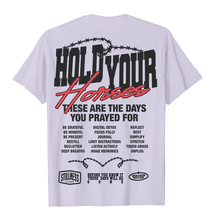 Christianartworkshop Casual Style Hold Your Horses Graphic Unisex T-shirt - image 16